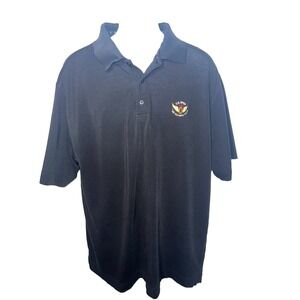 Cutter &Buck US Open 2012 Embroidered Logo Black 1/4 Button Short Sleeve Mens XL
